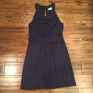 LAST CHANCE-Loft Halter-Style Cotton Dress-Navy-Sm